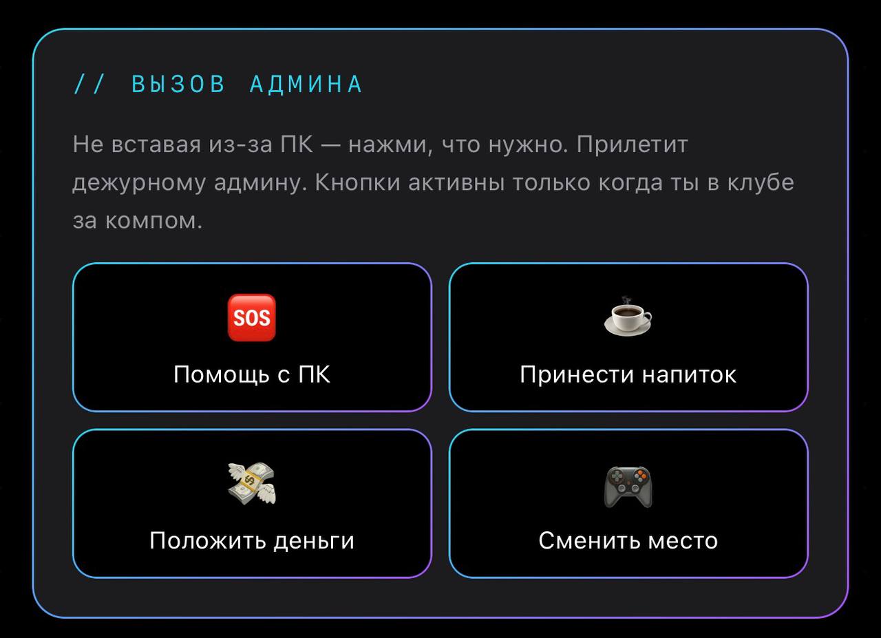 Карточка вызова админа с фото