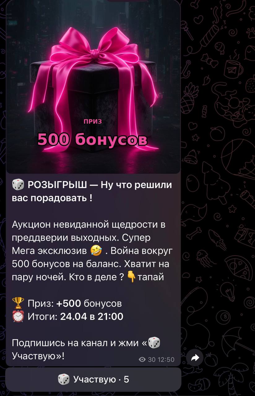 AI-пост розыгрыша в Telegram-канале