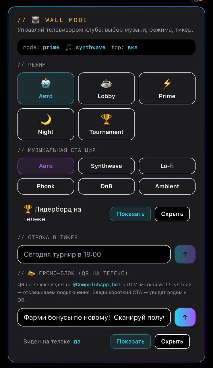 Wall TV на ресепшен-телеке
